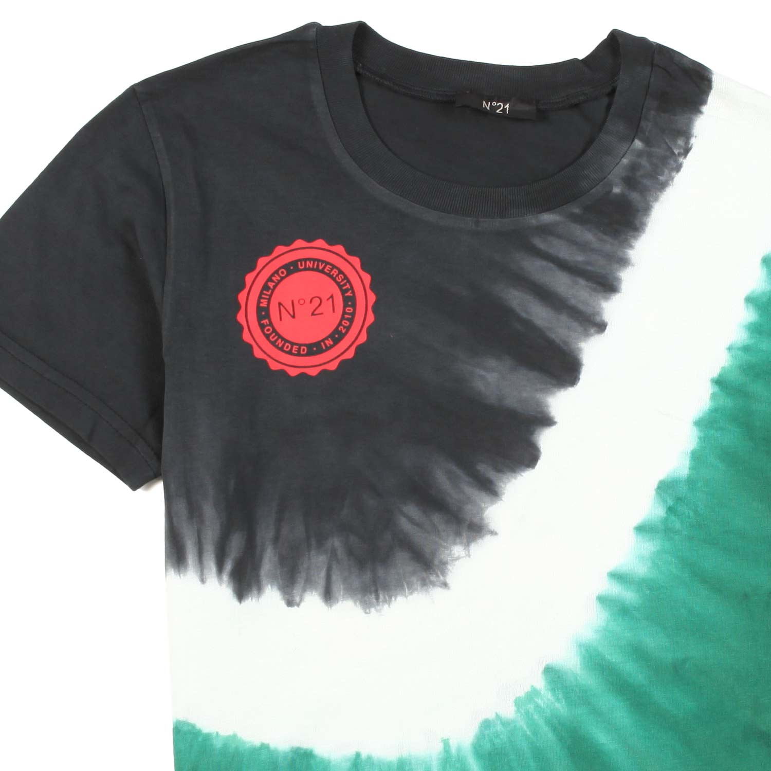 T-SHIRT UNISEX VERDE, BIANCA E NERA TIE DYE - annameglio.com abbigliamento moda