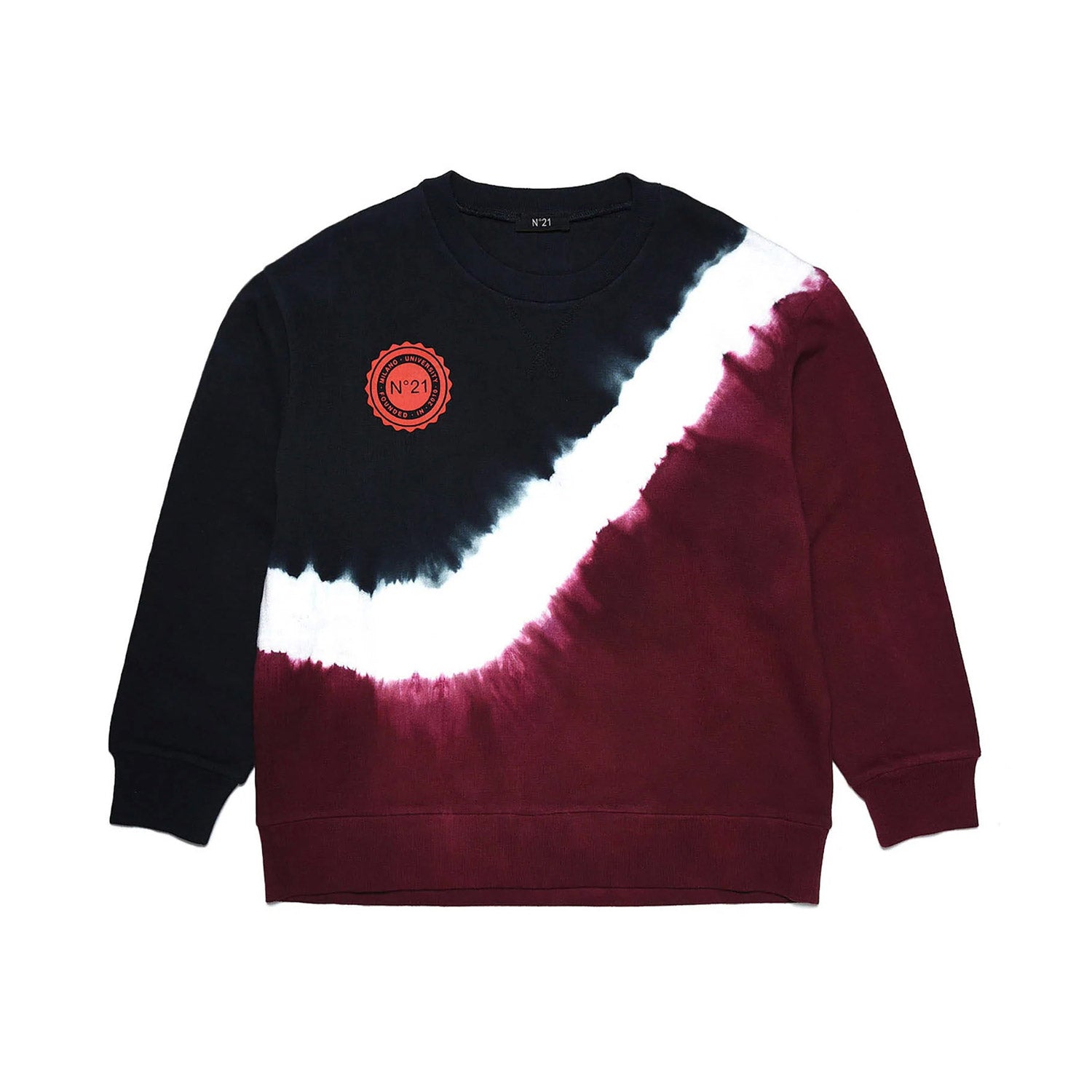 FELPA UNISEX BORDEAUX, BIANCA E NERA TIE DYE - annameglio.com abbigliamento moda