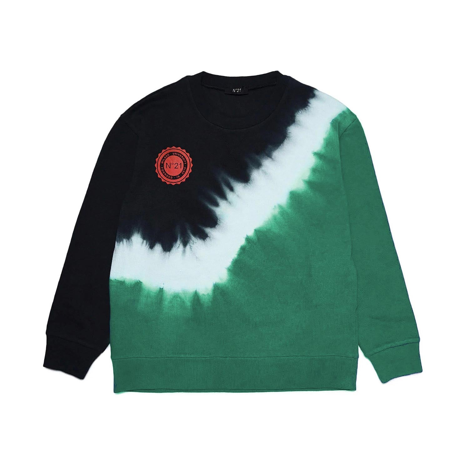 FELPA UNISEX VERDE, BIANCA E NERA TIE DYE - annameglio.com abbigliamento moda