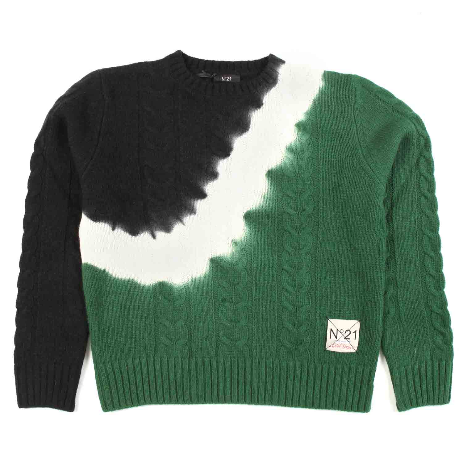 PULLOVER UNISEX VERDE, BIANCA E NERA TIE DYE - annameglio.com abbigliamento moda