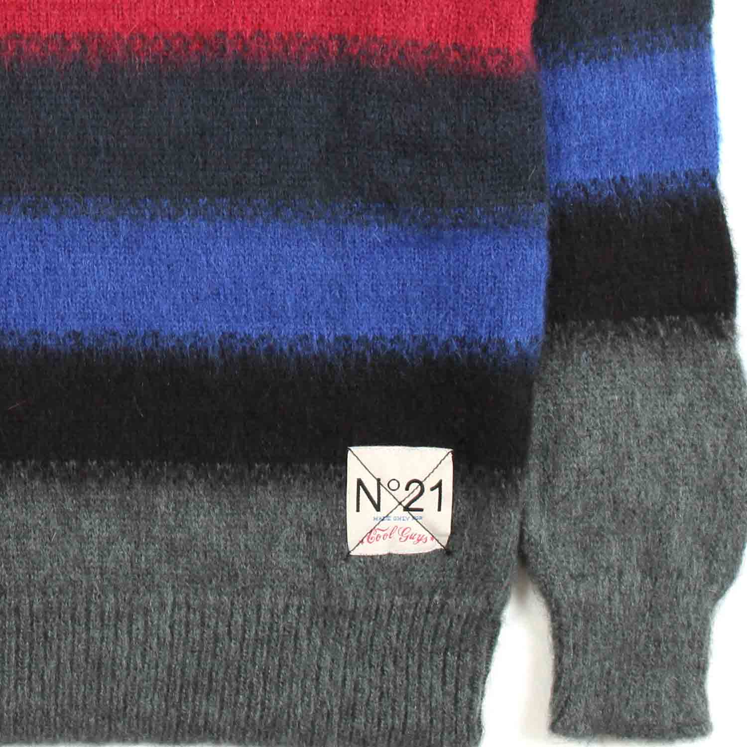 PULLOVER NO-GENDER GRIGIA A STRISCE MULTICOLOR - annameglio.com abbigliamento moda