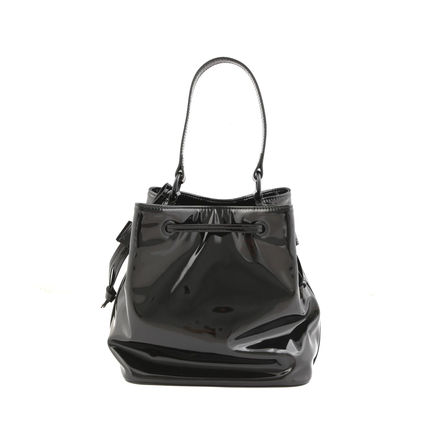 BORSA A SECCHIELLO NERO LUCIDO BAMBINA E TEEN - annameglio.com abbigliamento moda