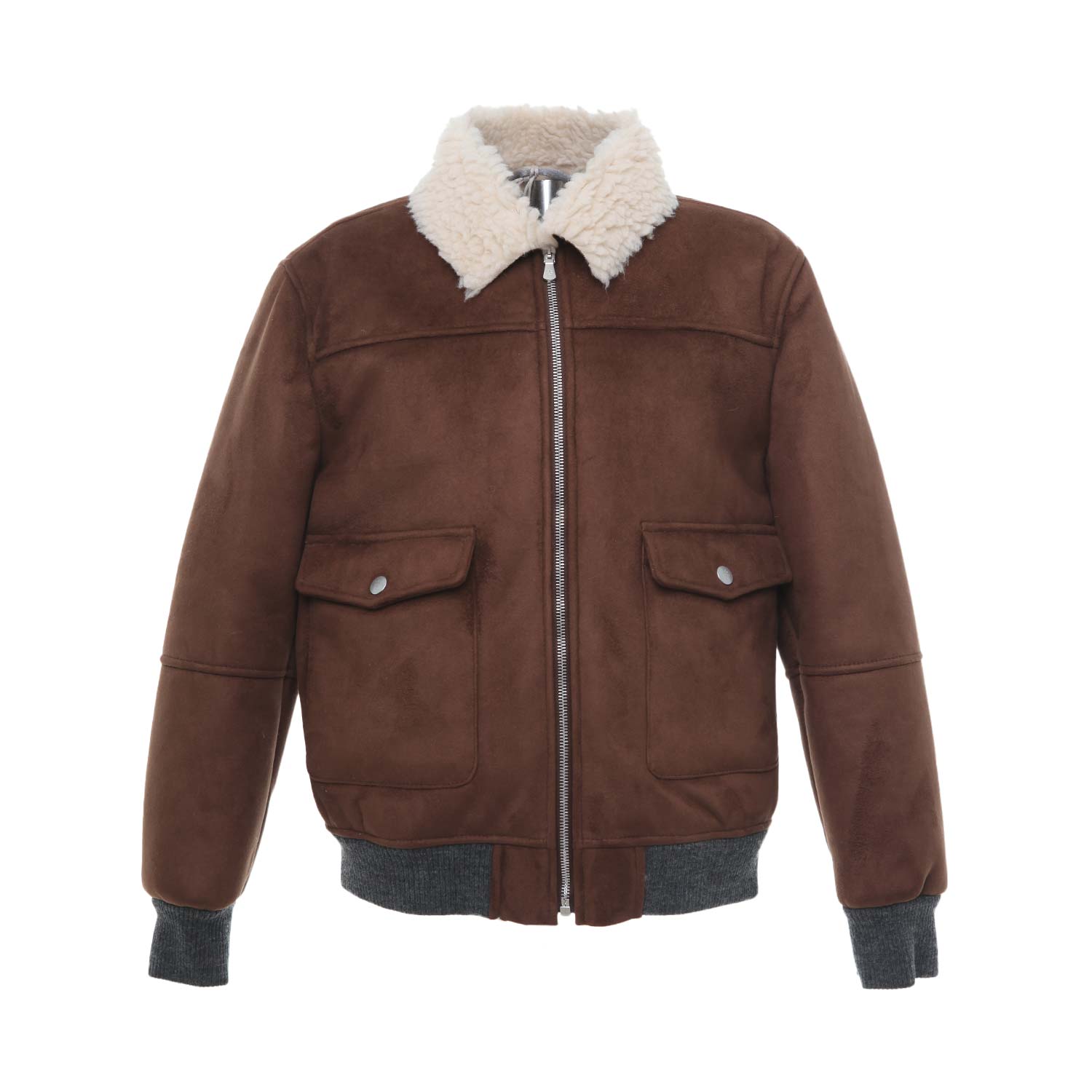 GIUBBOTTO AVIATORE SHEARLING MARRONE E PANNA - annameglio.com abbigliamento moda