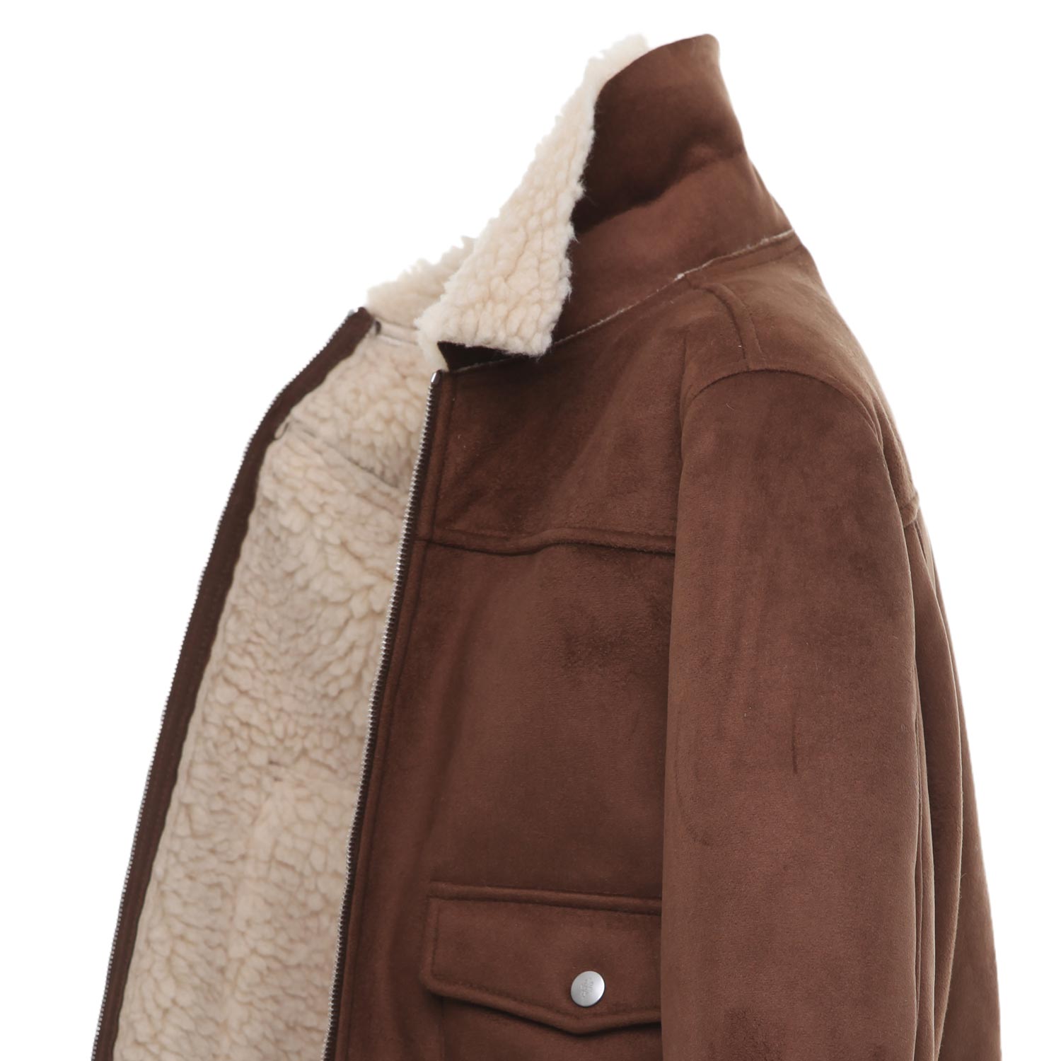 GIUBBOTTO AVIATORE SHEARLING MARRONE E PANNA - annameglio.com abbigliamento moda