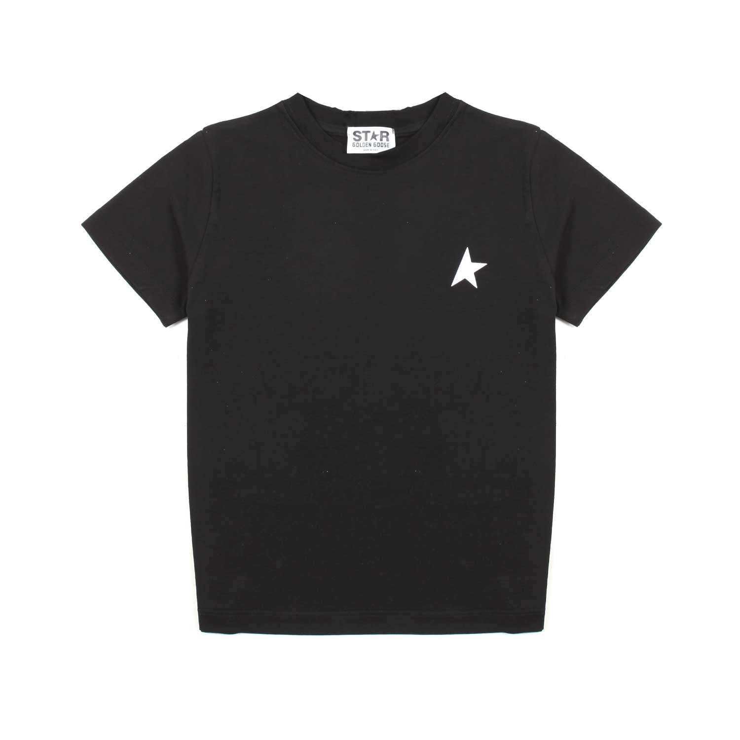 T-SHIRT NERA CON STELLA BIANCA BAMBINO E BAMBINA - annameglio.com abbigliamento moda