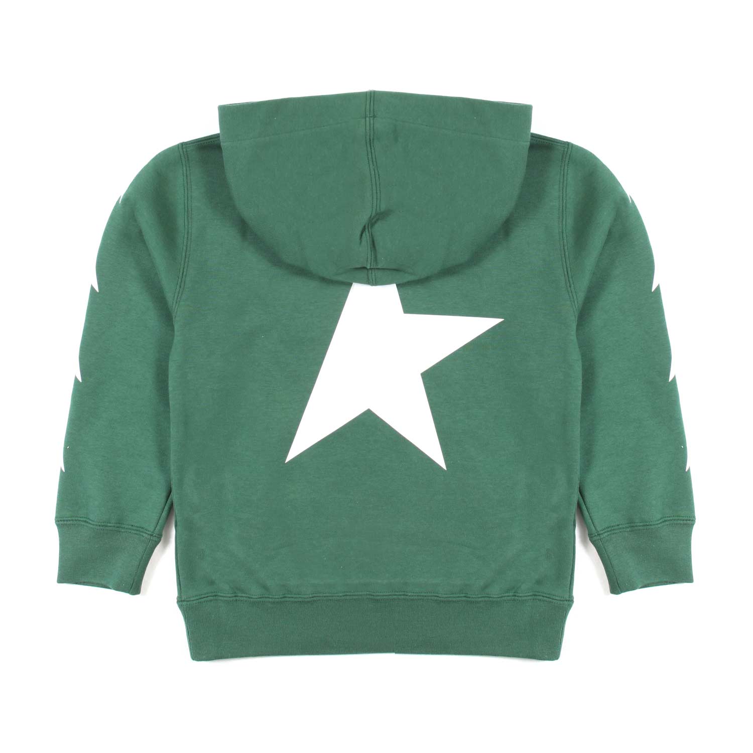 FELPA HOODIE VERDE BRILLANTE CON STELLE BIANCHE - annameglio.com abbigliamento moda