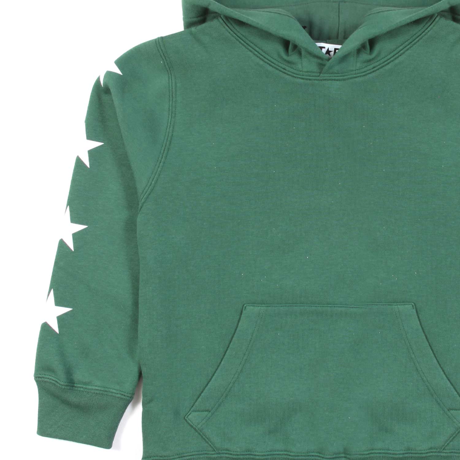 FELPA HOODIE VERDE BRILLANTE CON STELLE BIANCHE - annameglio.com abbigliamento moda