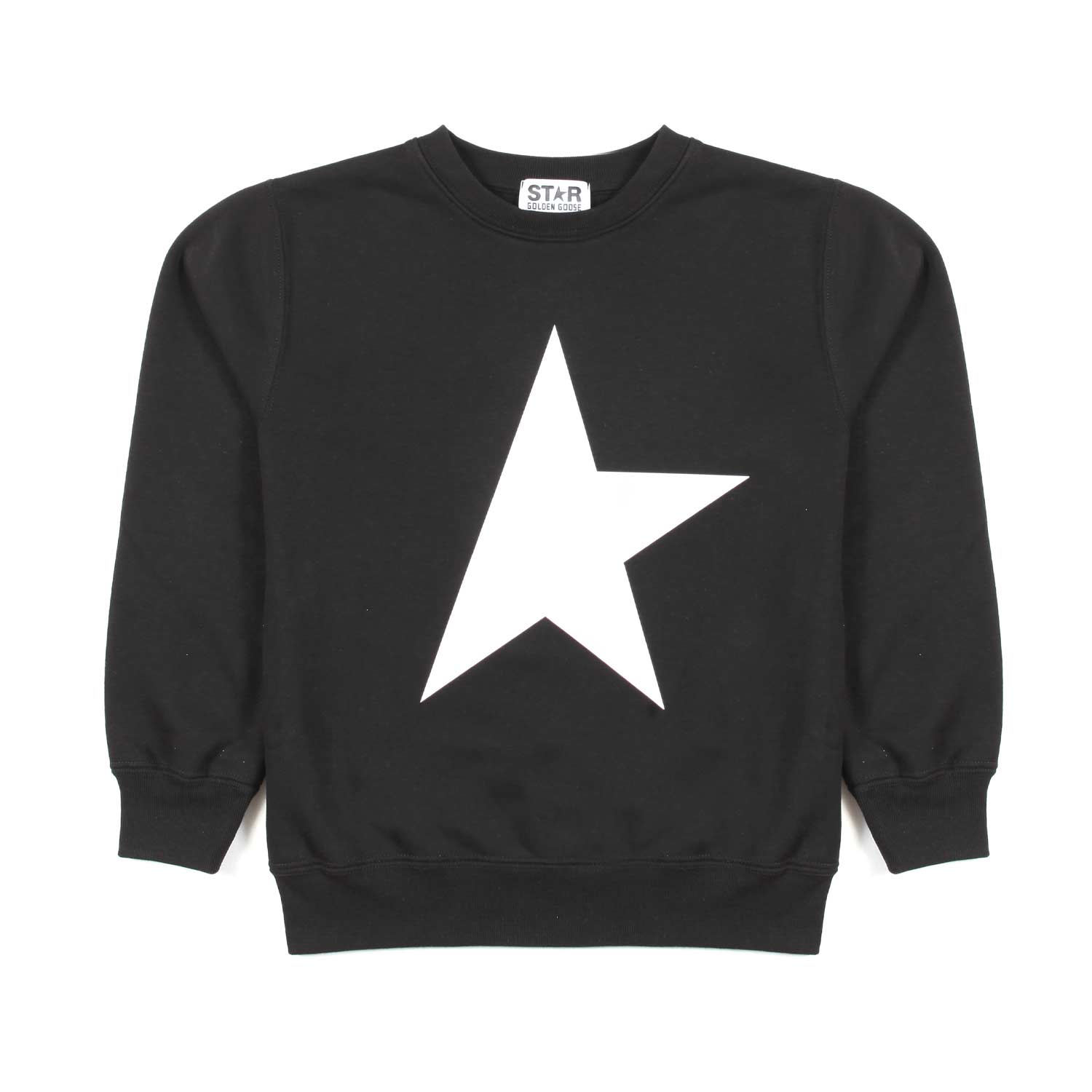 FELPA NERA CON MAXI STELLA BIANCA - annameglio.com abbigliamento moda