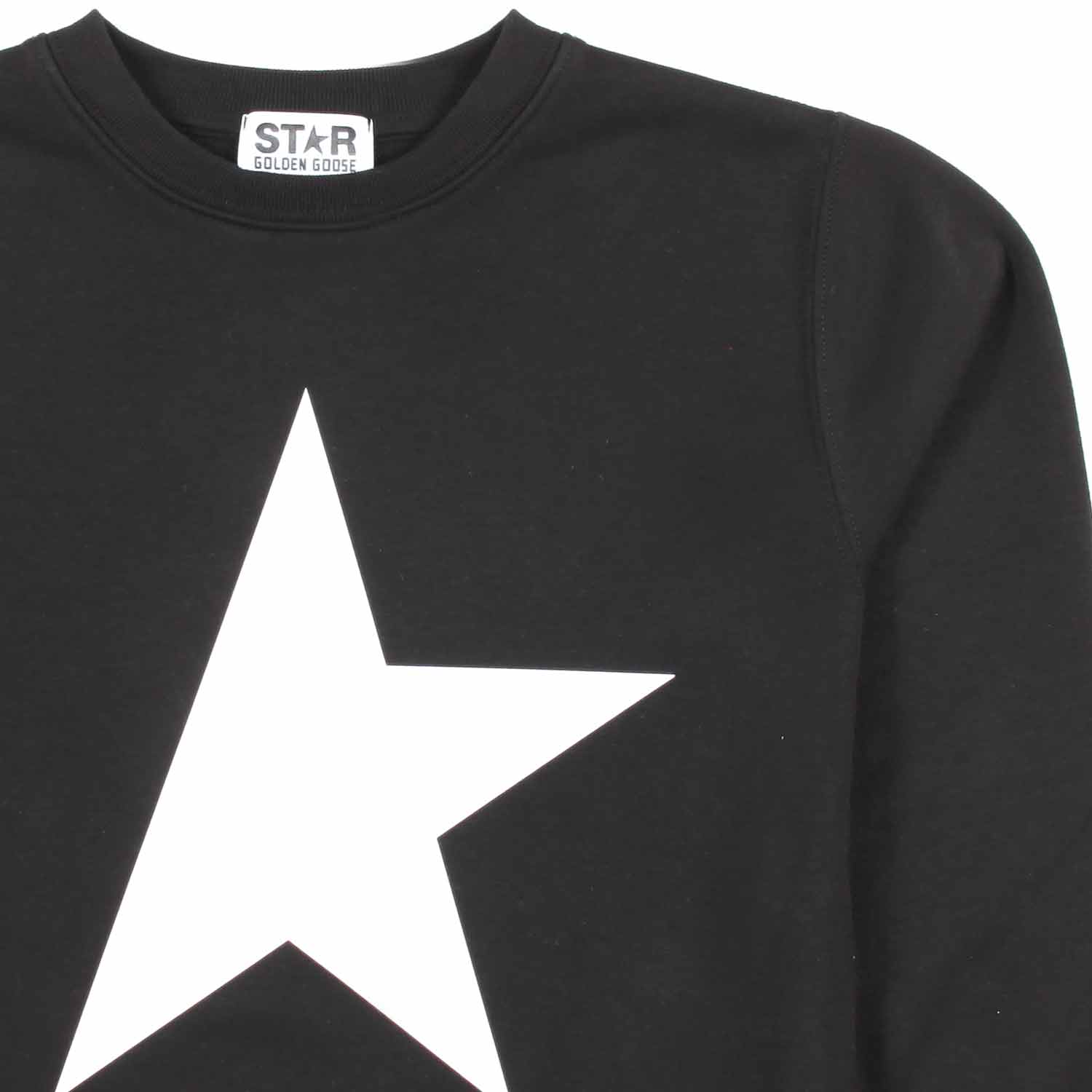 FELPA NERA CON MAXI STELLA BIANCA - annameglio.com abbigliamento moda