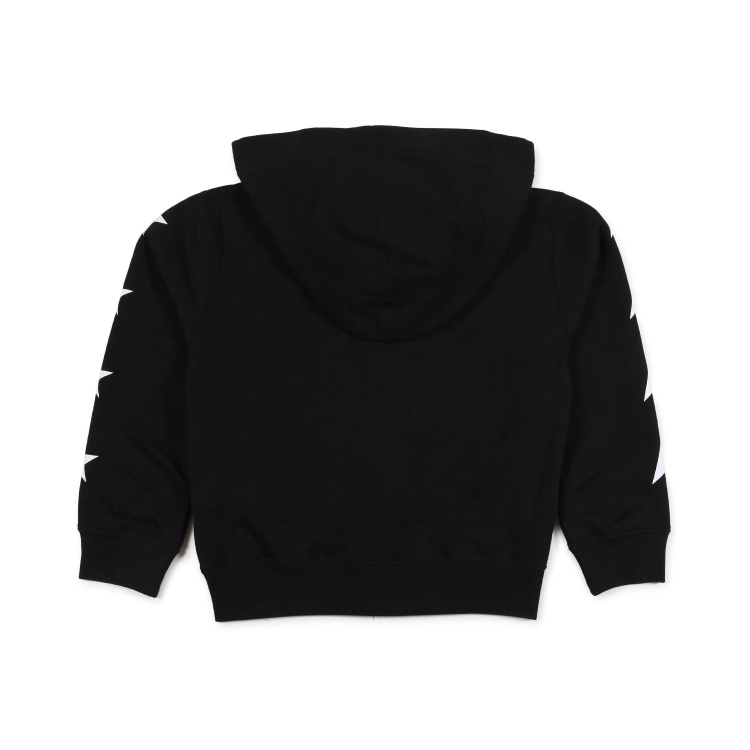 FELPA HOODIE NERA CON STELLE BIANCHE E ZIP - annameglio.com abbigliamento moda