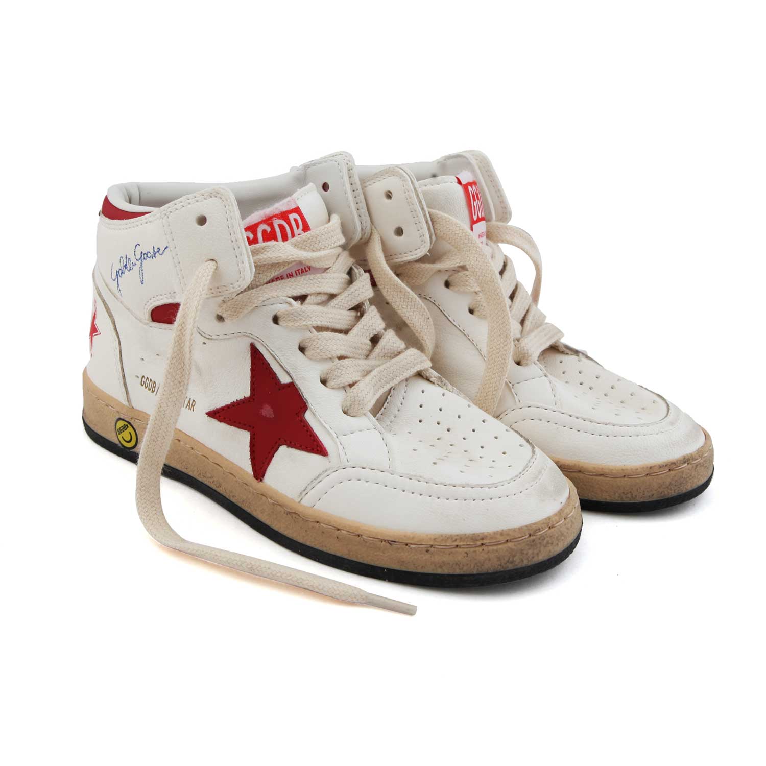SNEAKER UNISEX GGDB SKY STAR BIANCA E ROSSA JUNIOR - annameglio.com abbigliamento moda
