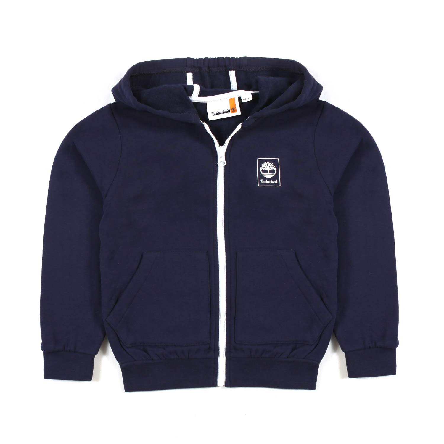 FELPA HOODIE BLU NAVY CON DETTAGLI BIANCHI - annameglio.com abbigliamento moda