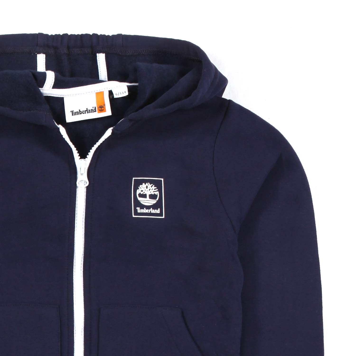 FELPA HOODIE BLU NAVY CON DETTAGLI BIANCHI - annameglio.com abbigliamento moda