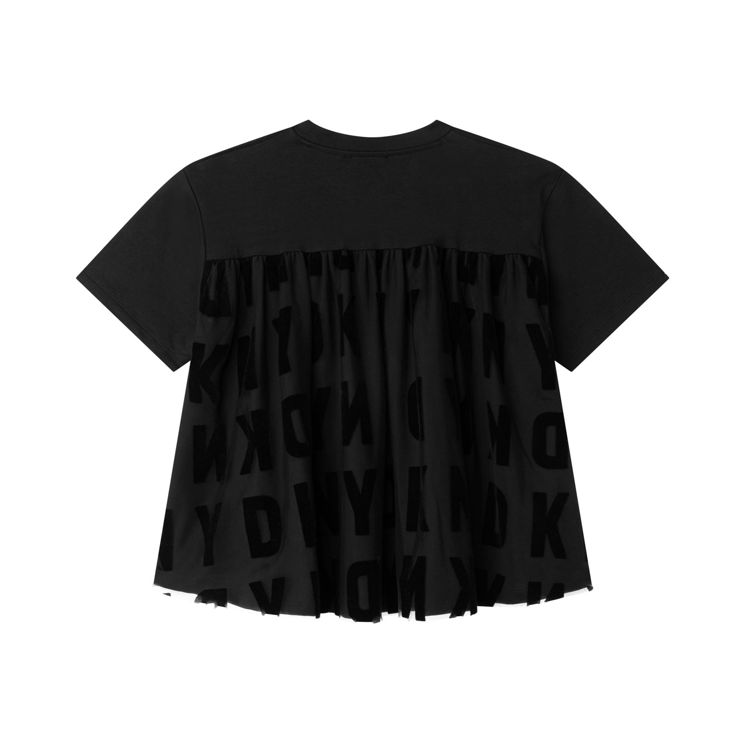 T-SHIRT NERA IN COTONE E TULLE BAMBINA E TEEN - annameglio.com abbigliamento moda