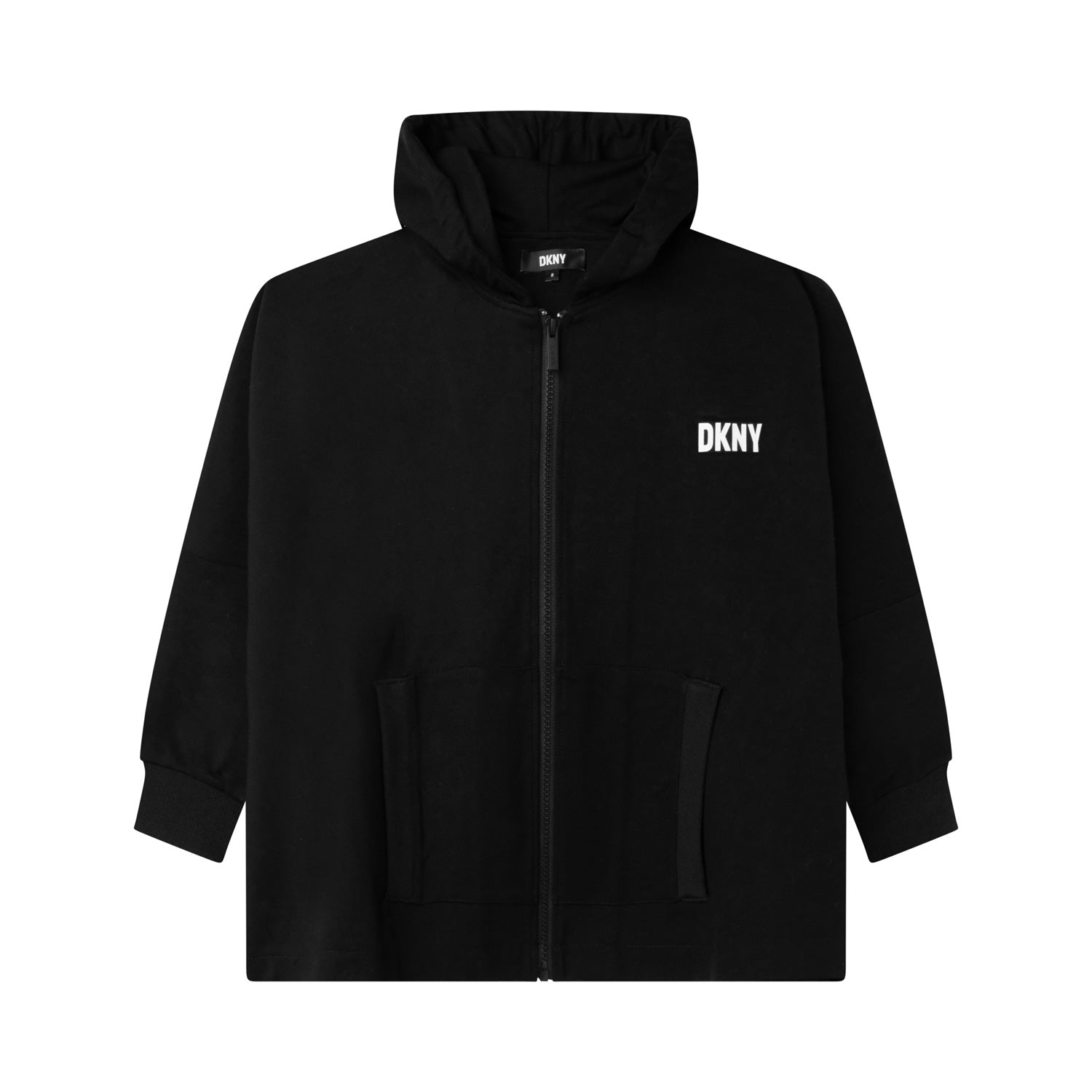 FELPA NERA CON CAPPUCCIO E LOGHI BIANCHI - annameglio.com abbigliamento moda