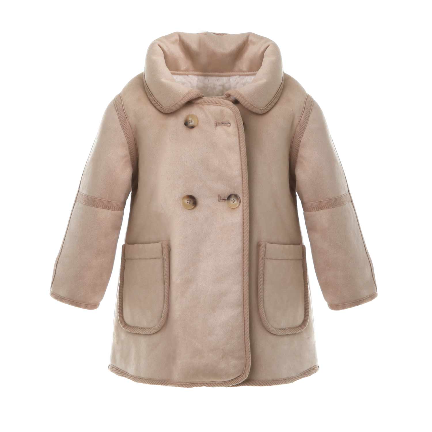MONTONE BEIGE E ECRU IN ECO SHEARLING BIMBA - annameglio.com abbigliamento moda