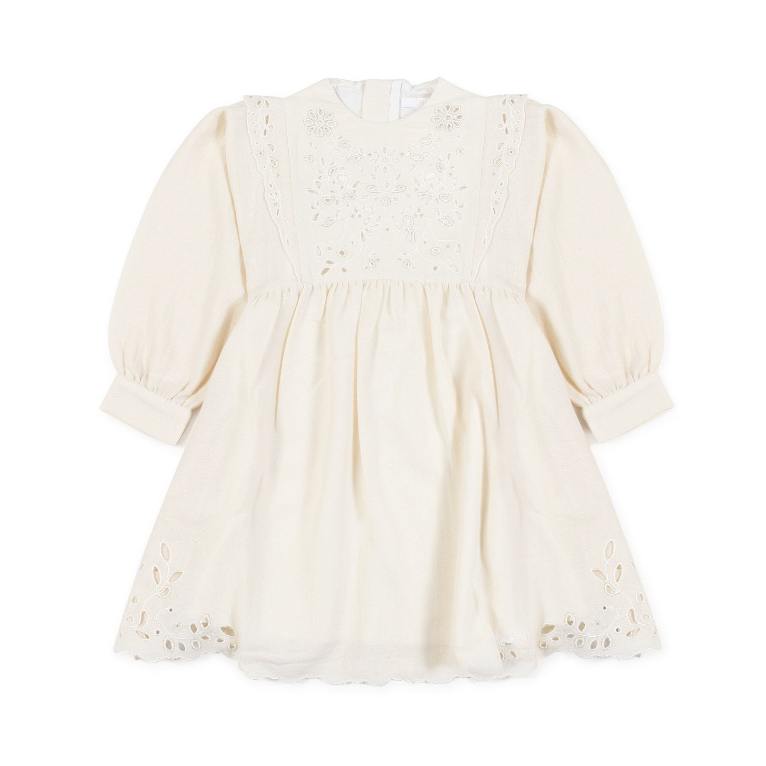 VESTITO SANGALLO BEIGE CHIARO BAMBINA - annameglio.com abbigliamento moda