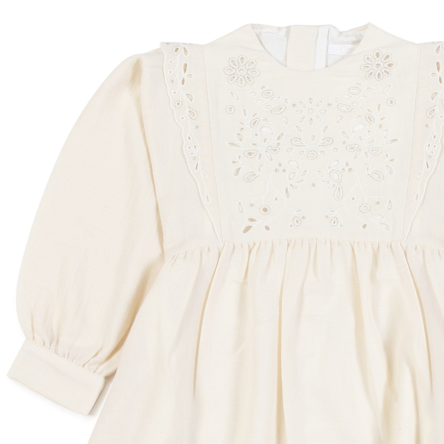 VESTITO SANGALLO BEIGE CHIARO BAMBINA - annameglio.com abbigliamento moda