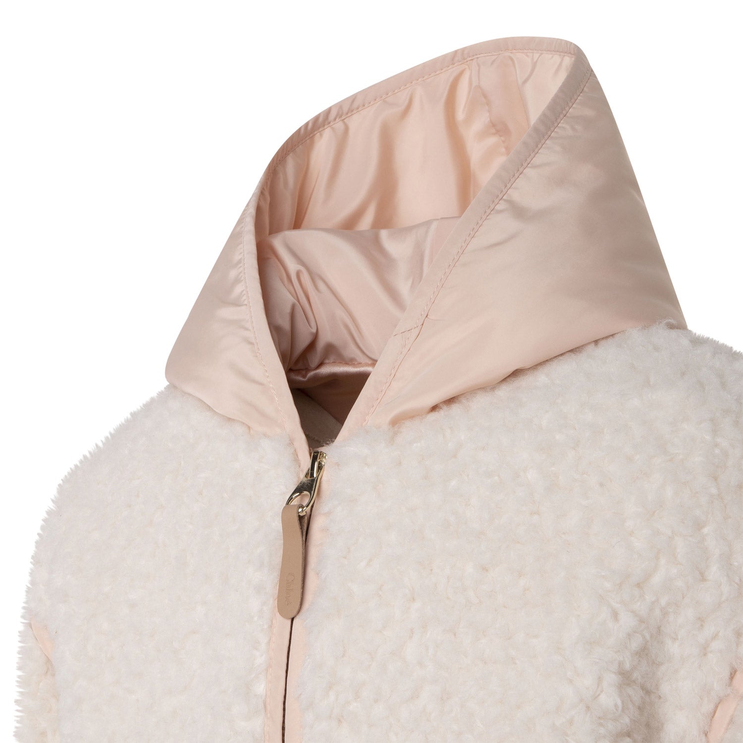 PIUMINO ROSA CON ECO SHEARLING PANNA BAMBINA - annameglio.com abbigliamento moda