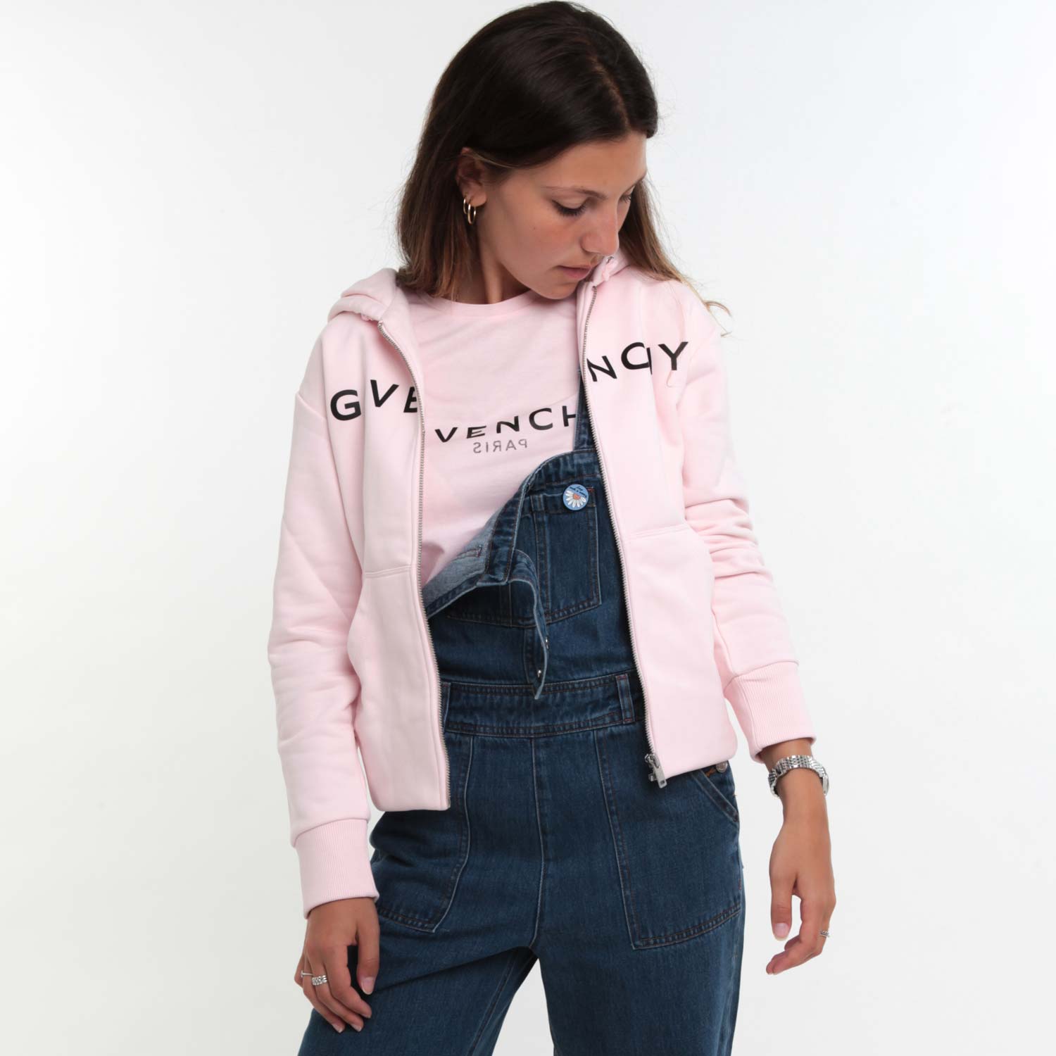 FELPA ROSA CHIARO CON CAPPUCCIO BAMBINA E TEEN - annameglio.com abbigliamento moda