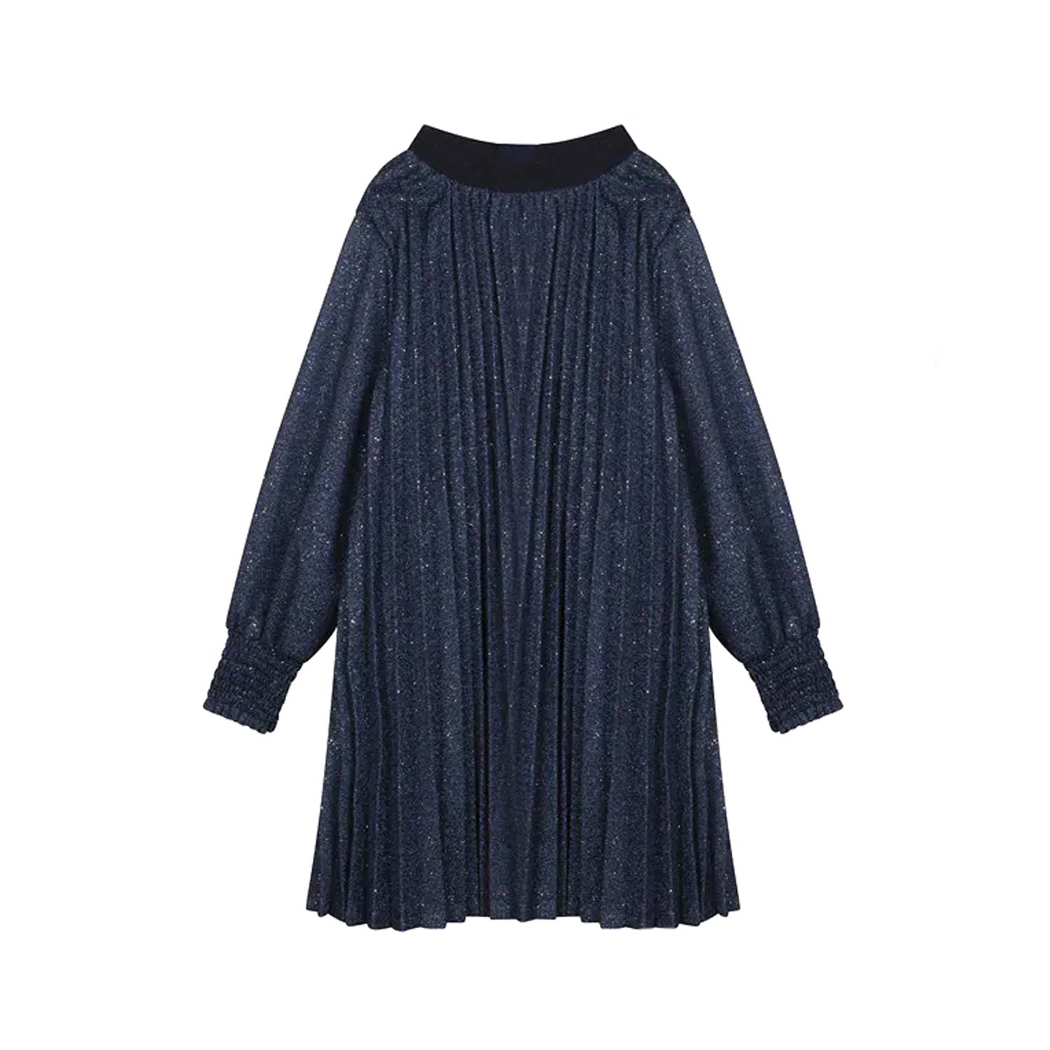 ABITO BLU GLITTER PLISSETTATO BAMBINA - annameglio.com abbigliamento moda