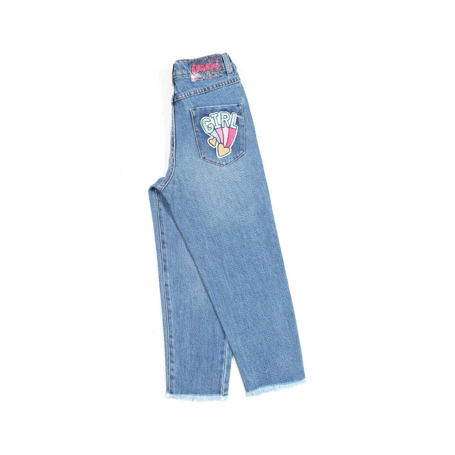 JEANS CHIARO CON DETTAGLI ROSA BAMBINA - annameglio.com abbigliamento moda