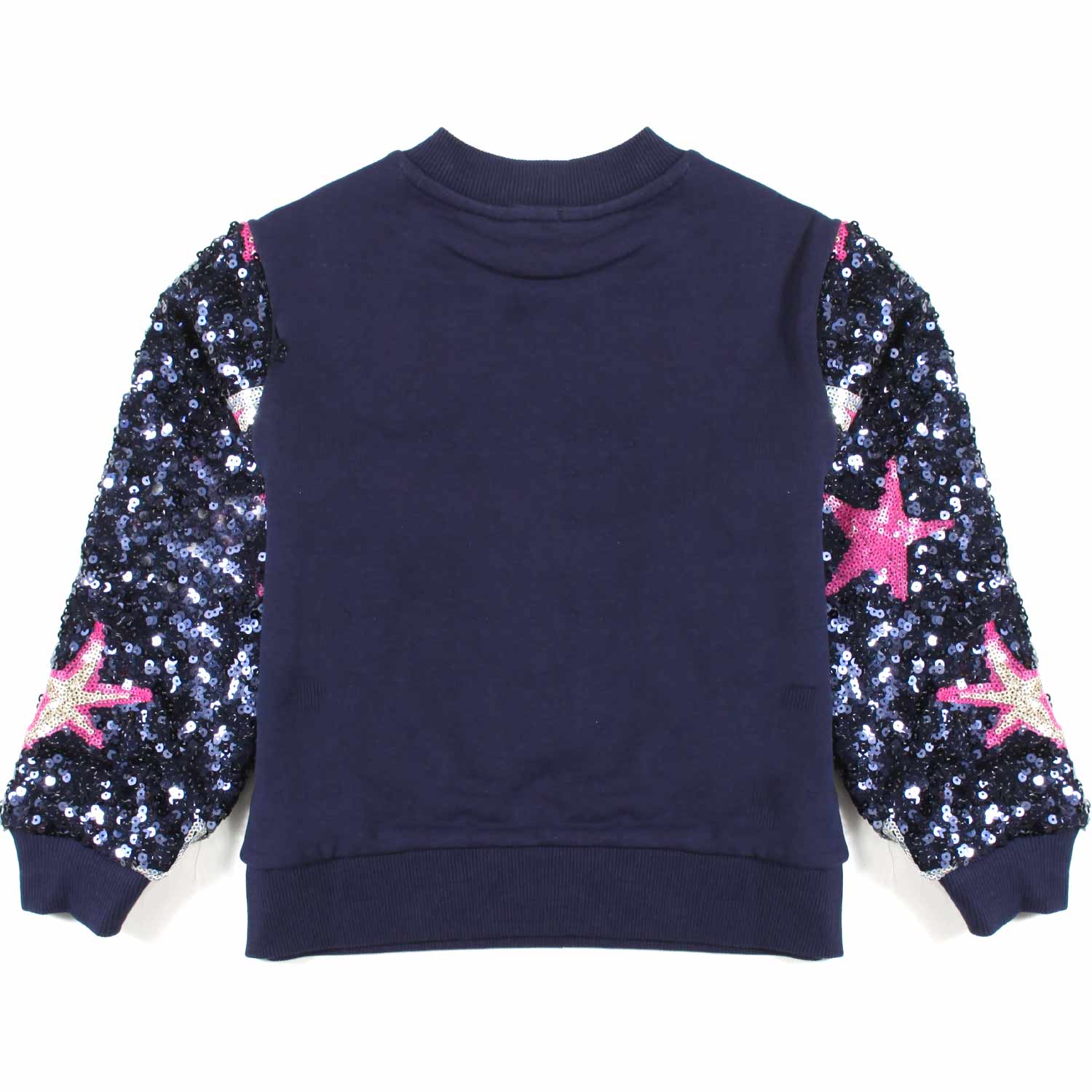 FELPA BLU CON PAILLETTES MULTICOLOR BAMBINA - annameglio.com abbigliamento moda