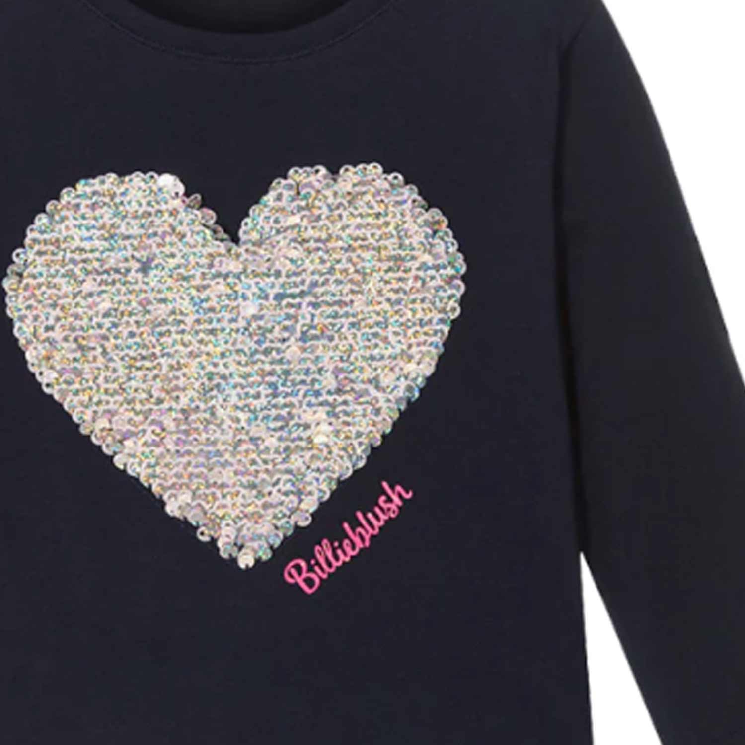 T-SHIRT MANICA LUNGA BLU NAVY CON CUORE BAMBINA - annameglio.com abbigliamento moda