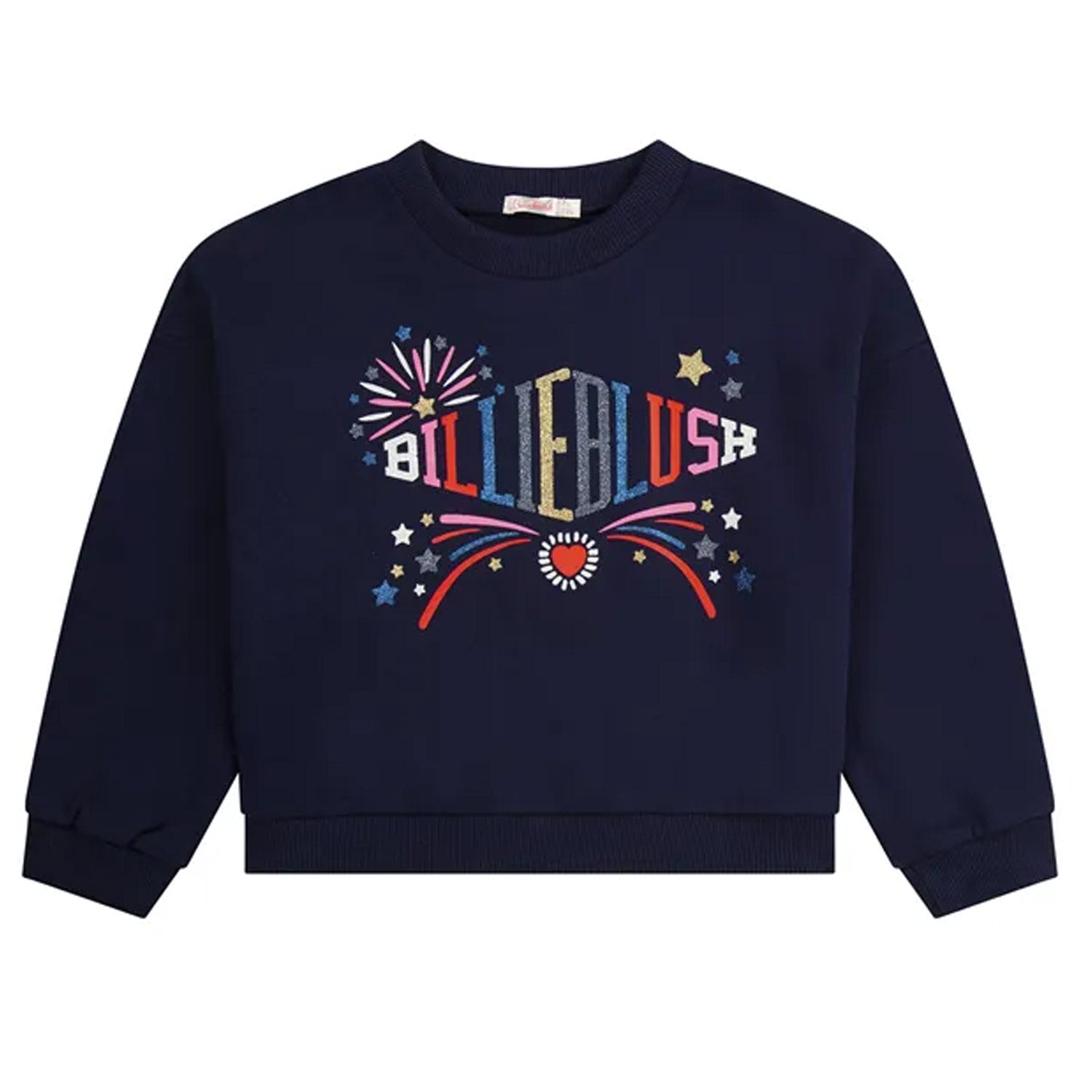 FELPA BLU NAVY CON STAMPA MULTICOLOR BAMBINA - annameglio.com abbigliamento moda