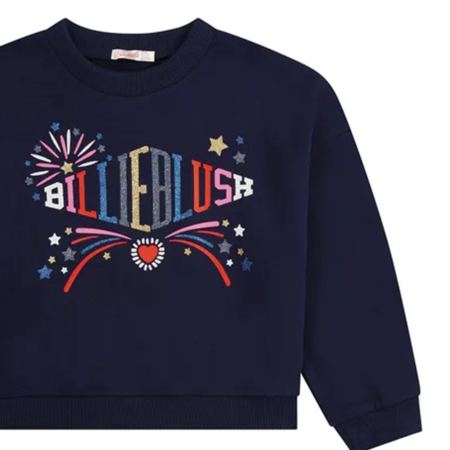 FELPA BLU NAVY CON STAMPA MULTICOLOR BAMBINA - annameglio.com abbigliamento moda