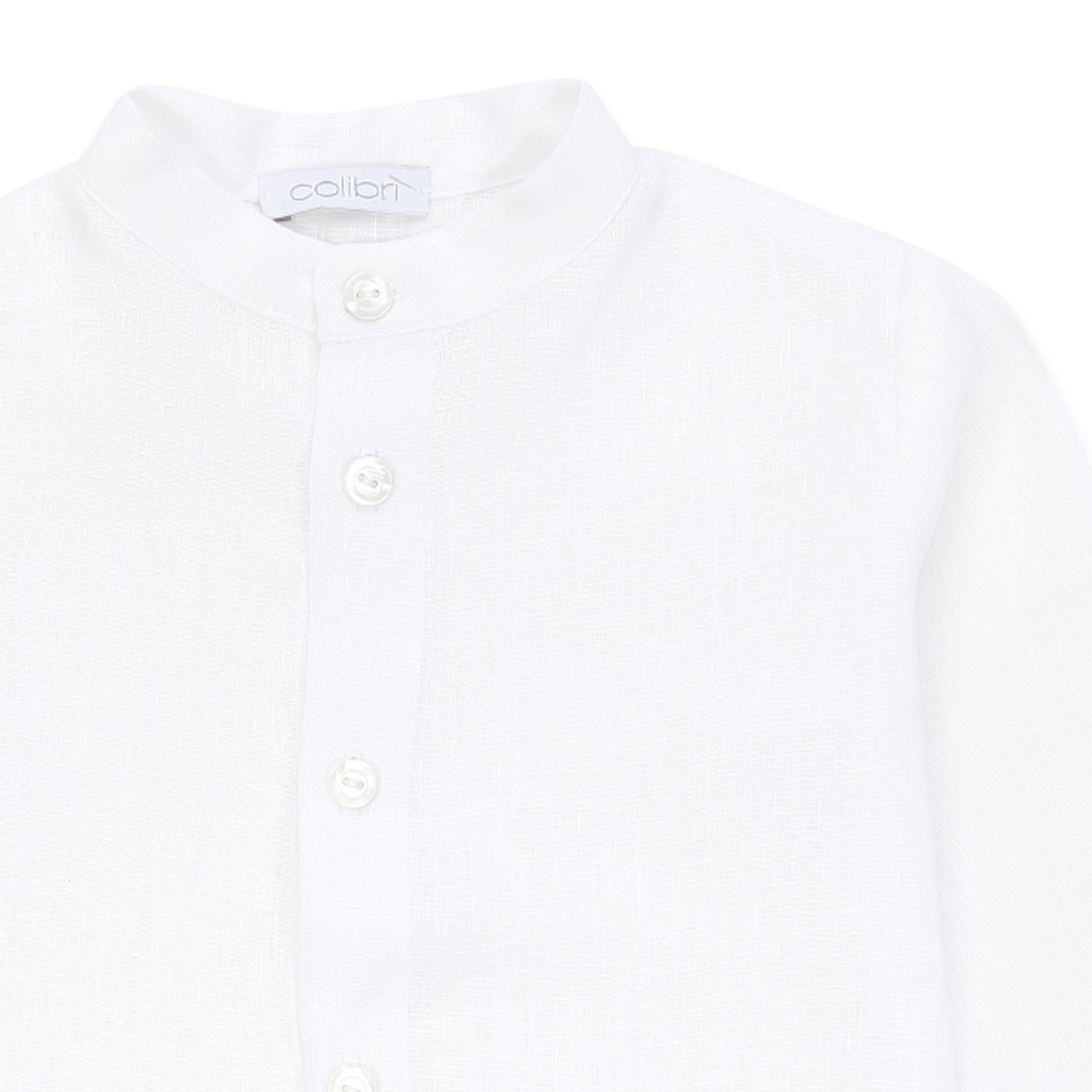 CAMICIA COREANA BIANCA DI LINO BIMBO E BEBÈ - annameglio.com abbigliamento moda