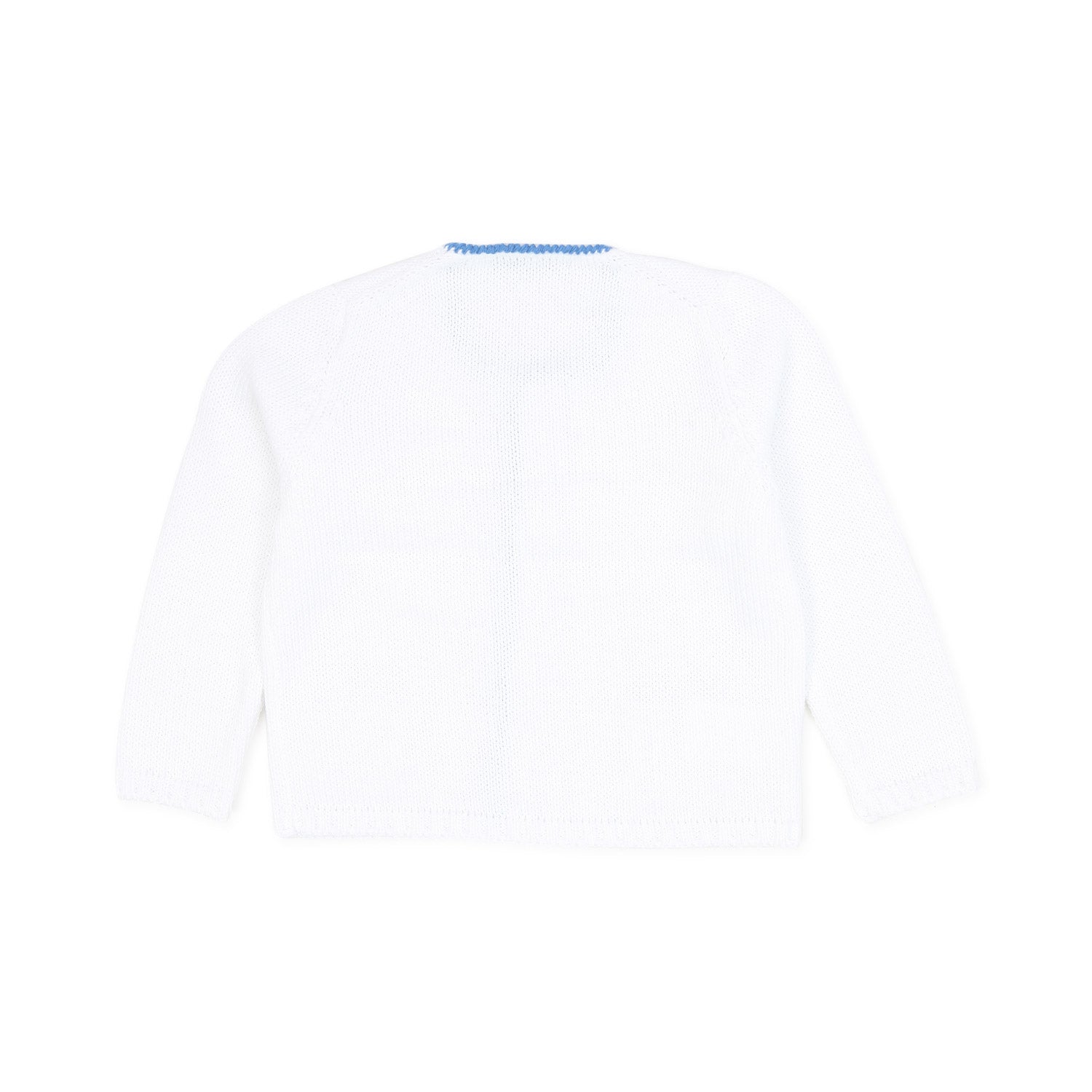 CARDIGAN BIANCO E AZZURRO BABY UNISEX - annameglio.com abbigliamento moda