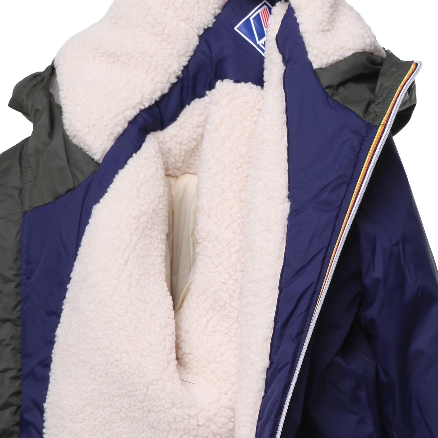 GIACCA CLAUDINE ORSETTO BLU E VERDE BIMBO - annameglio.com abbigliamento moda