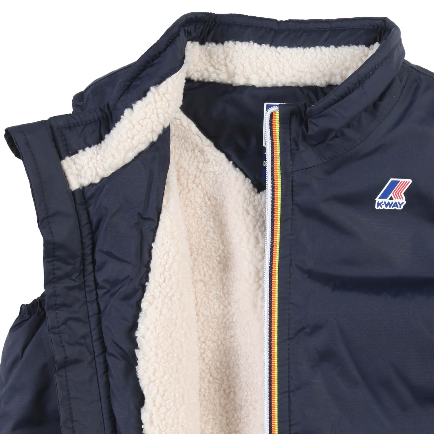 GILET ROULAND ORSETTO UNISEX BLU E ECRU - annameglio.com abbigliamento moda