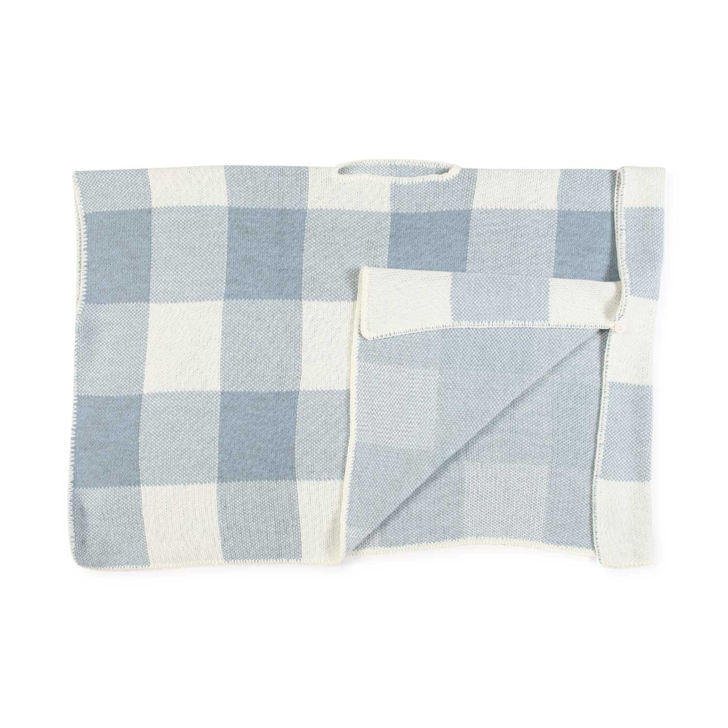 MANTELLA PANNA E CELESTE CHECK BAMBINA E TEEN - annameglio.com abbigliamento moda