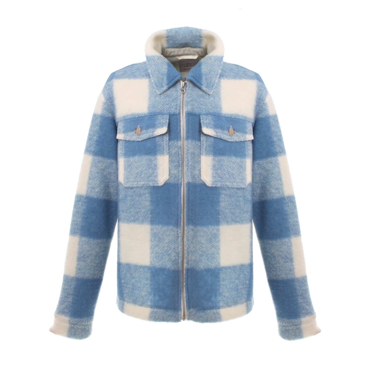 GIACCA CAMICIA CHECK PANNA E CELESTE - annameglio.com abbigliamento moda