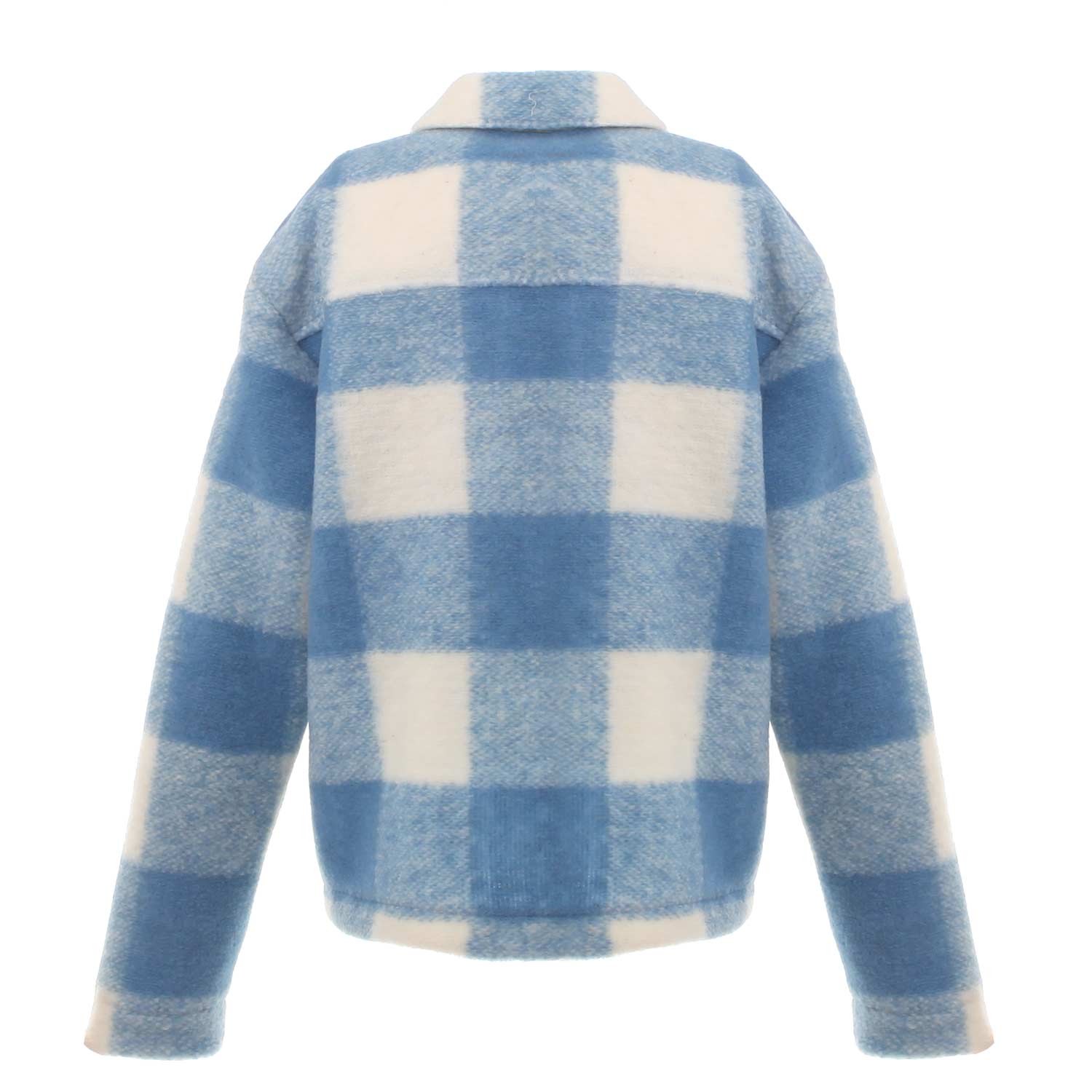 GIACCA CAMICIA CHECK PANNA E CELESTE - annameglio.com abbigliamento moda