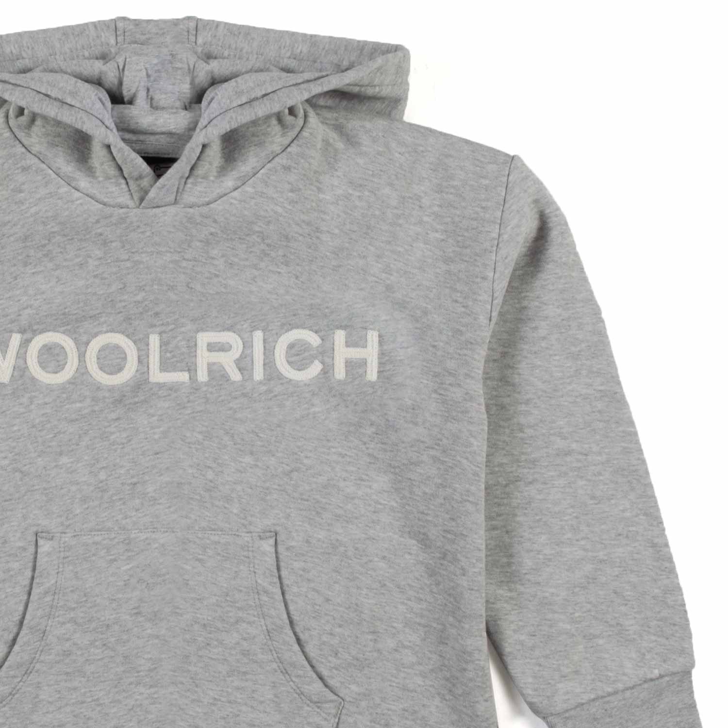 FELPA HOODIE GRIGIA CON PANNELLO CHECK VERDE - annameglio.com abbigliamento moda