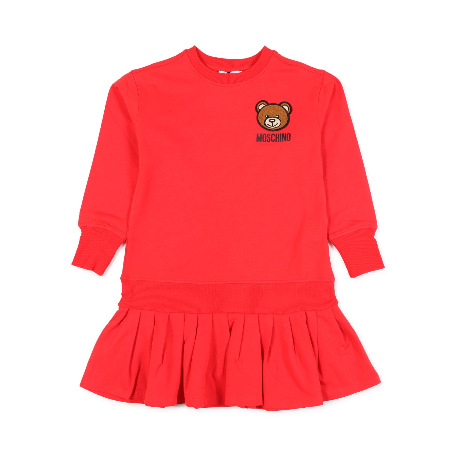 ABITO ROSSO IN FELPA TEDDY PATCH BAMBINA - annameglio.com abbigliamento moda