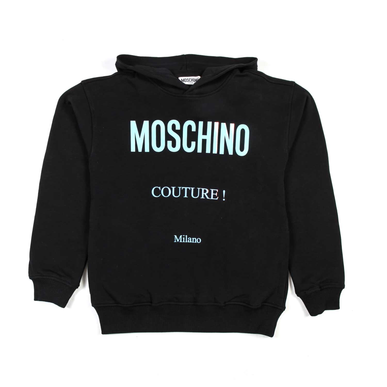 FELPA HOODIE NERA E TURCHESE BAMBINA E TEEN - annameglio.com abbigliamento moda