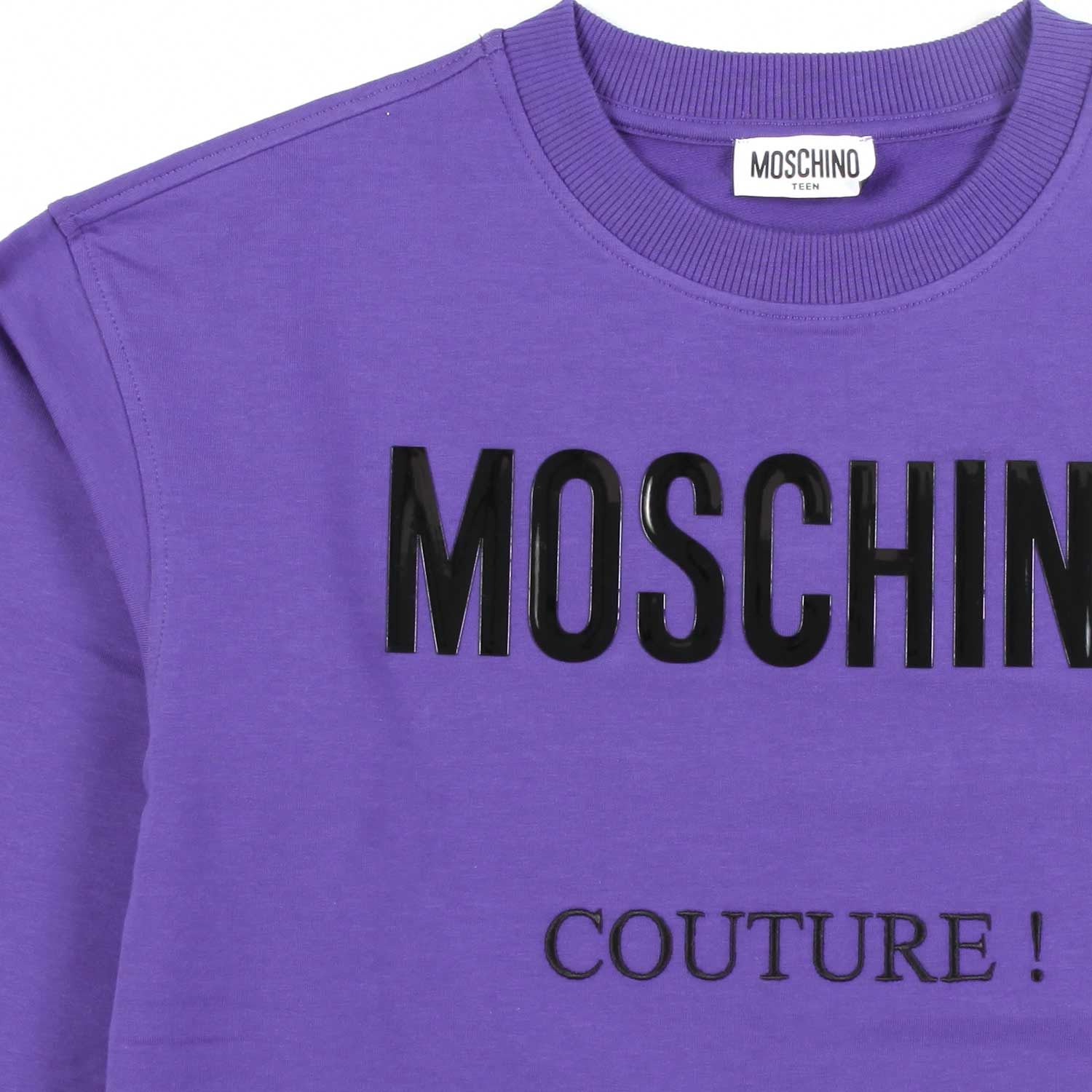 FELPA VIOLA CON LOGHI NERI BAMBINO E BAMBINA - annameglio.com abbigliamento moda