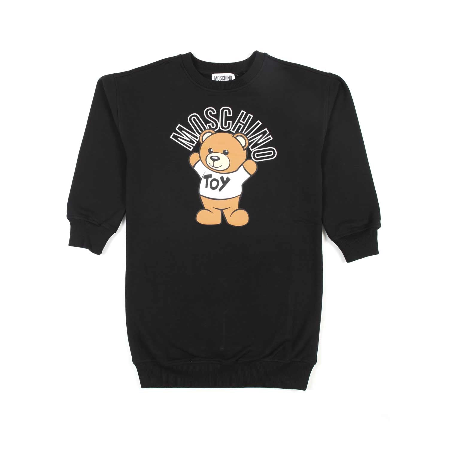 MAXI FELPA NERA BAMBINA CON TEDDY BEAR - annameglio.com abbigliamento moda