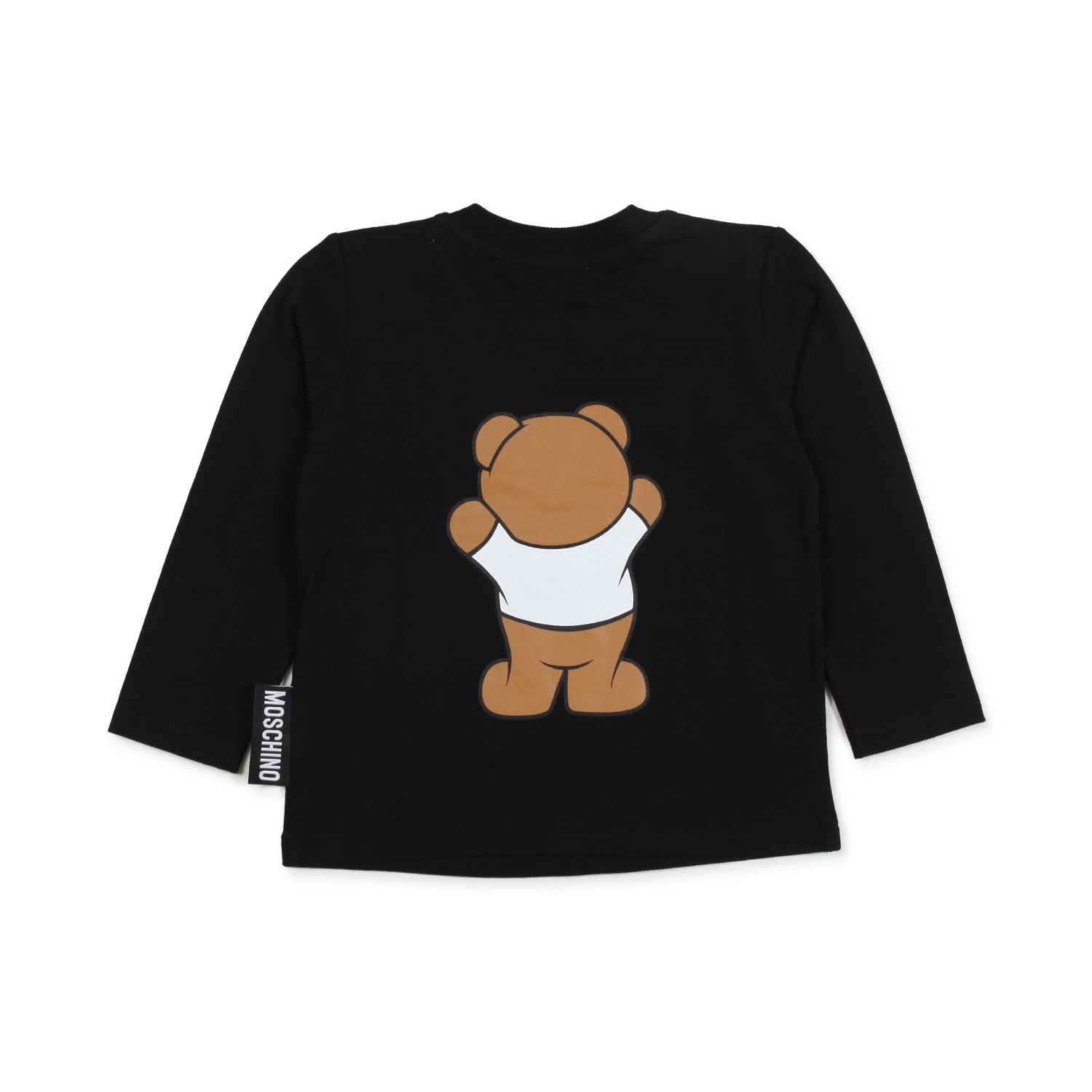 BABY T-SHIRT MANICA LUNGA NERA CON TEDDY BEAR - annameglio.com abbigliamento moda
