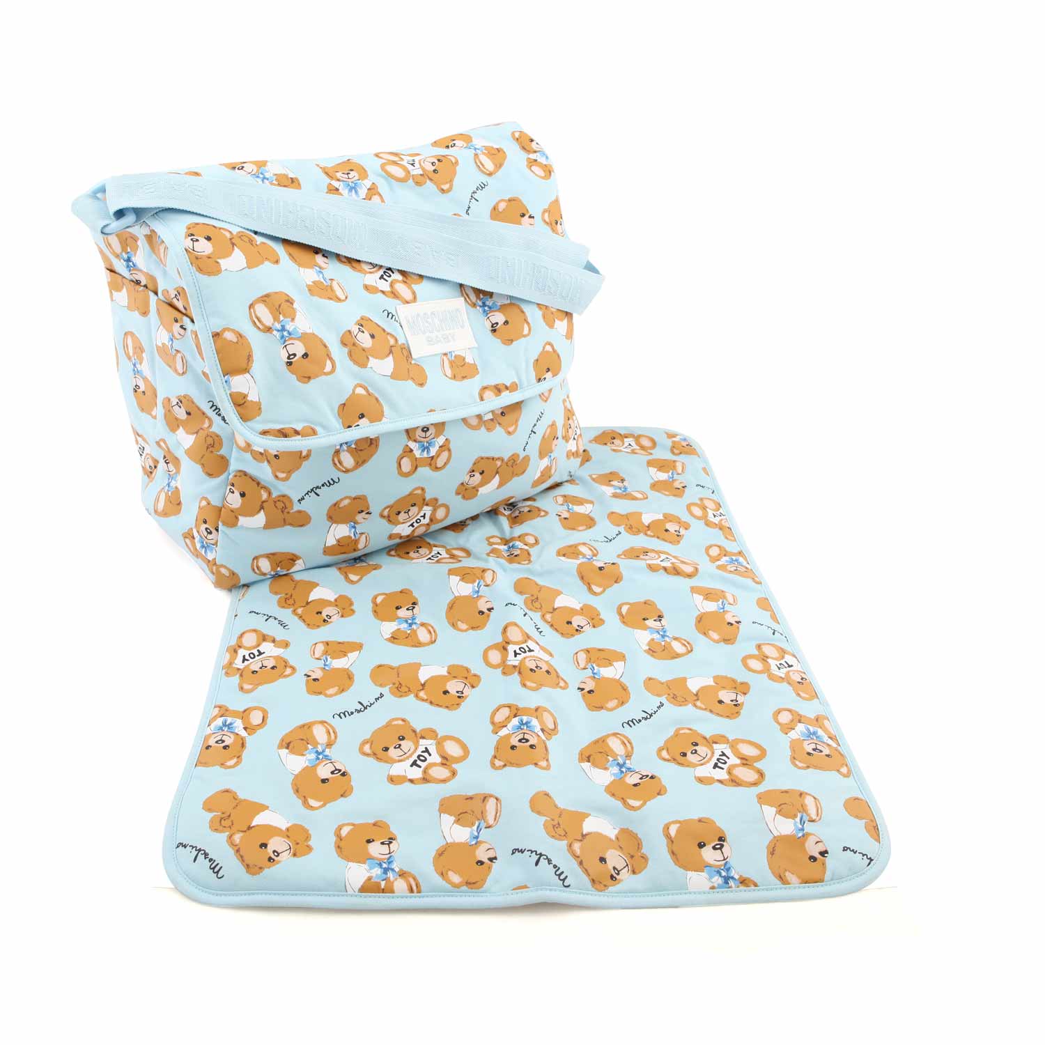 BORSA FASCIATOIO TEDDY BEAR CELESTE NEONATO - annameglio.com abbigliamento moda