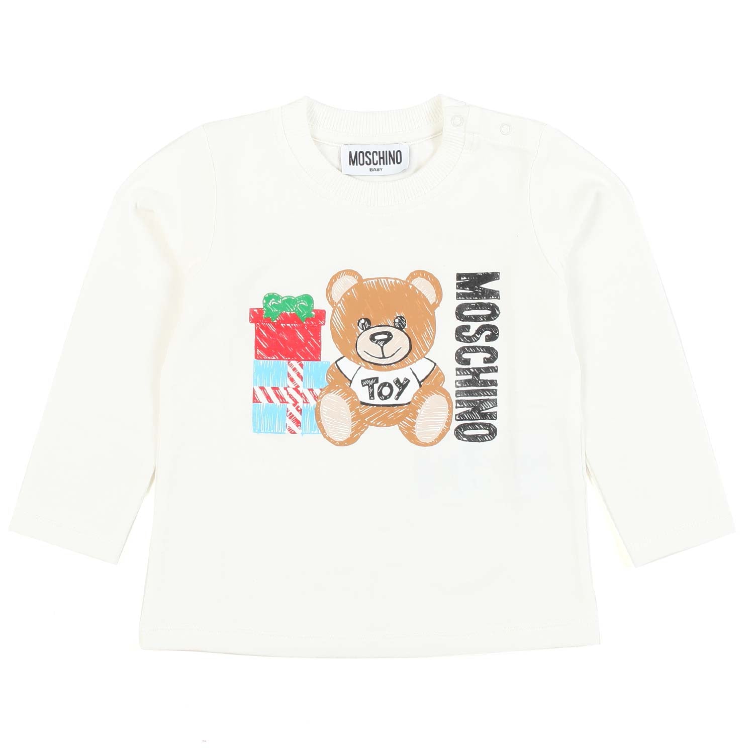 T-SHIRT MANICA LUNGA BABY BIANCO LATTE - annameglio.com abbigliamento moda