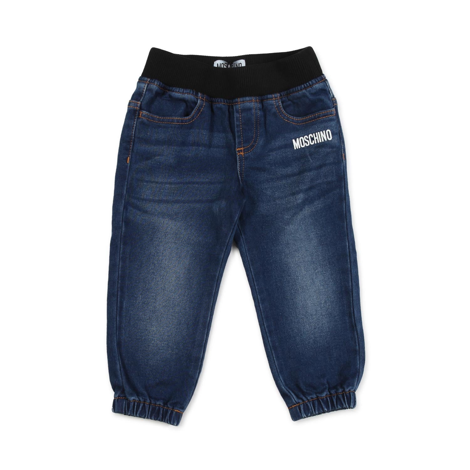 BABY JEANS BLU SCURO CON PATCH TEDDY BEAR - annameglio.com abbigliamento moda