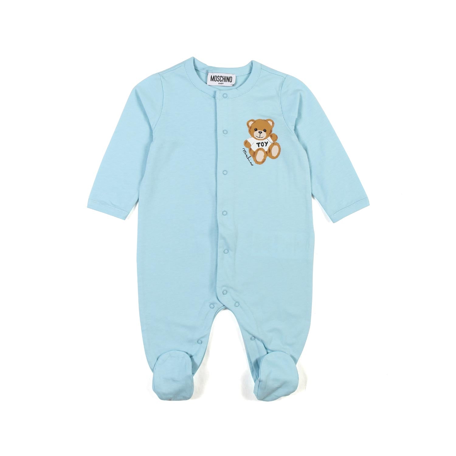 TUTINA CELESTE NEONATO CON STAMPA TEDDY BEAR - annameglio.com abbigliamento moda