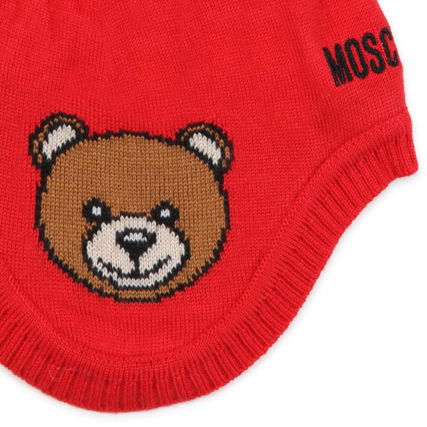 CAPPELLO BABY A CUFFIA ROSSO CON TEDDY BEAR - annameglio.com abbigliamento moda