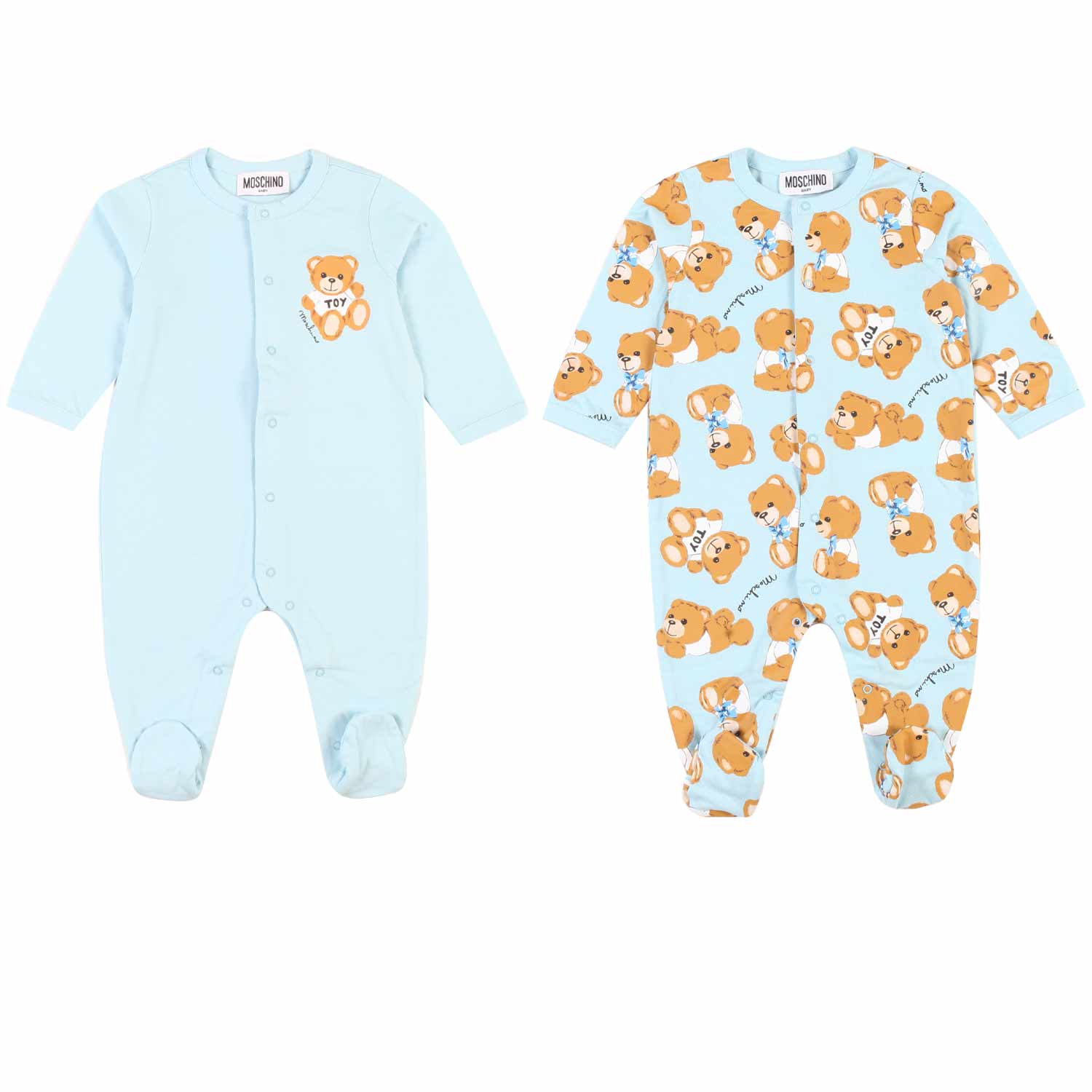 SET 2 TUTINE TEDDY BEAR CELESTI NEONATO - annameglio.com abbigliamento moda