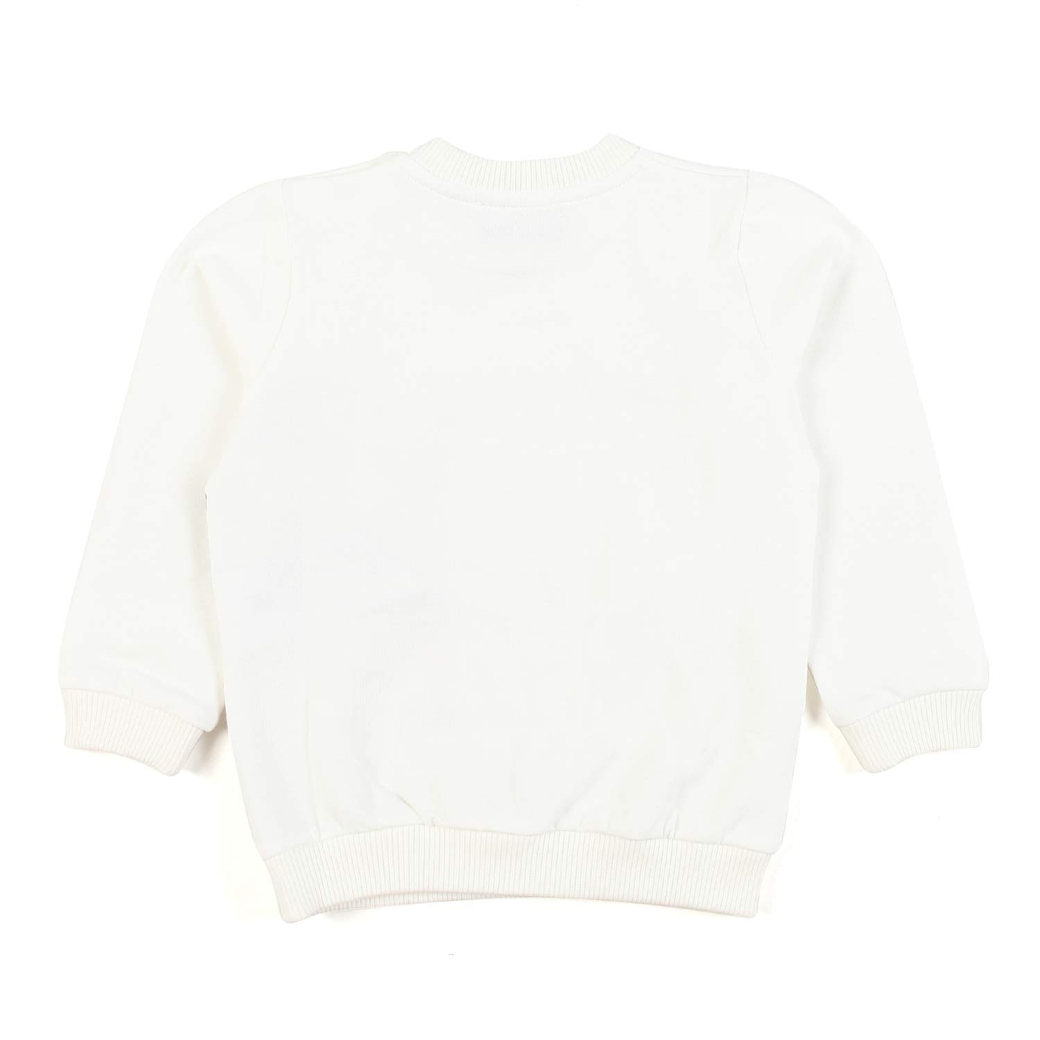 FELPA BABY BIANCO LATTE CON ORSETTO E PINGUINO - annameglio.com abbigliamento moda